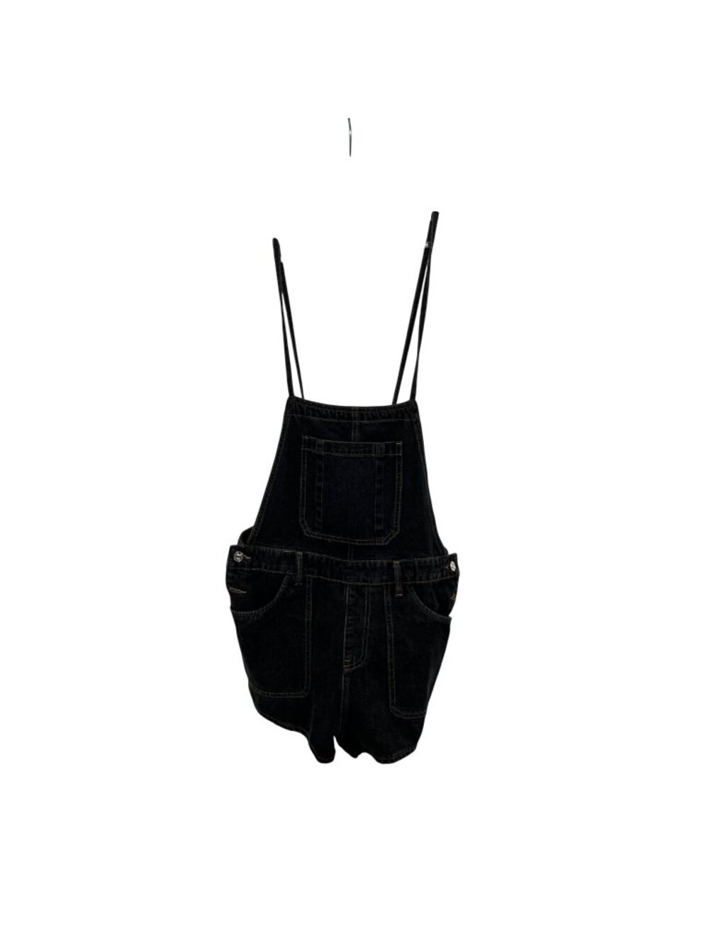 Fashion Jeans Wear Womens Denim Overall Shorts Tie Straps Charcoal Size Medium